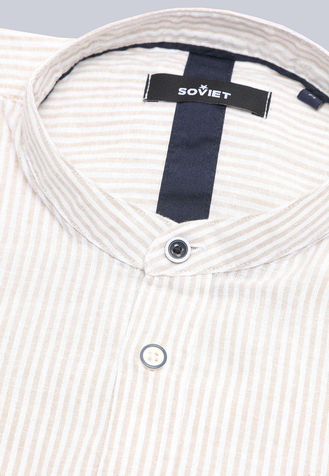 Camisa Cuello Mao Lino Soviet BVSHF27BE-5