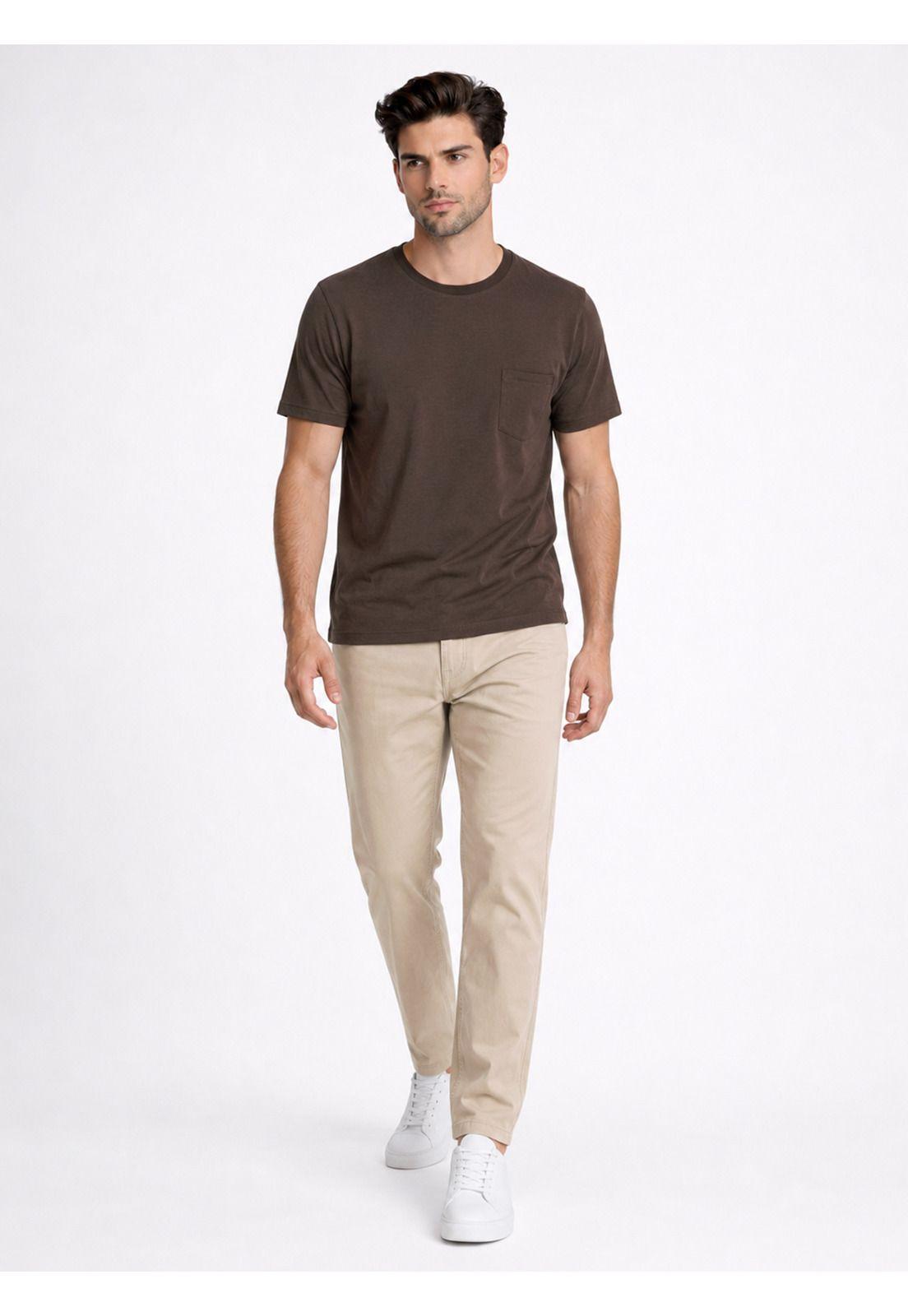 Polera Cuello Redondo Regular Fit Café Piero Butti PBDVK55CA-3