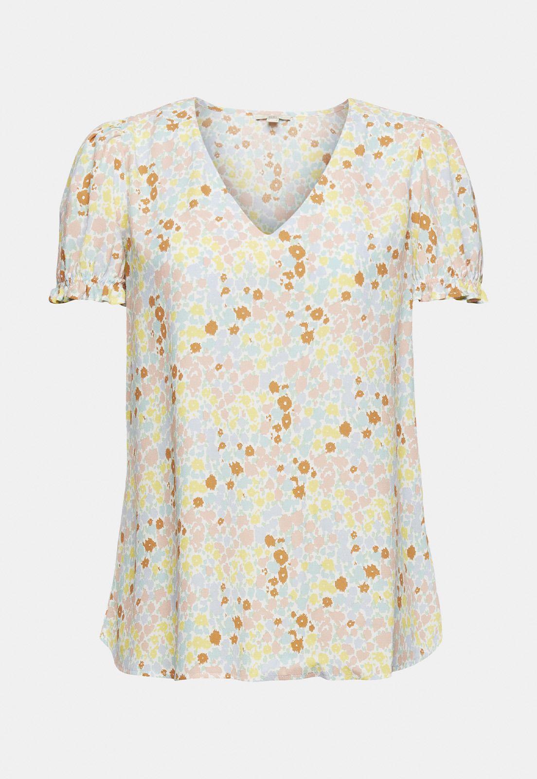 Blusa De Crepé Con Estampado Esprit invierno-5