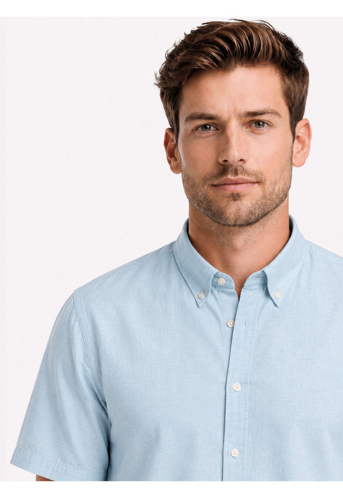 Camisa Lino Algodón Regular Fit Celeste Arrow CM34060CE-2