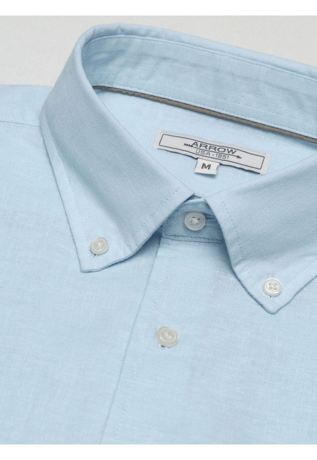 Camisa Lino Algodón Regular Fit Celeste Arrow CM34060CE-4