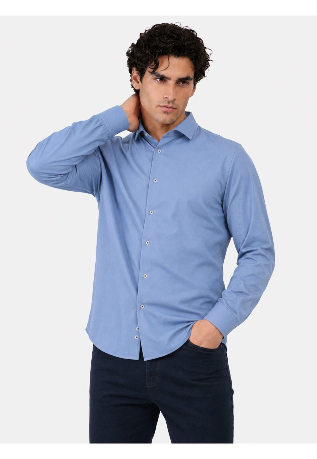 Camisa Spandex Non Iron Regular Fit Azul Arrow CM34053AZ-0