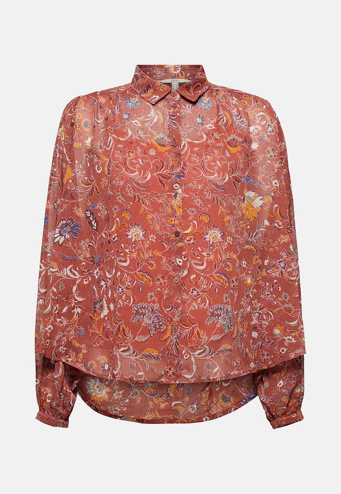 Blusa Mujer Manga Larga Estampada Esprit Azul marino-3