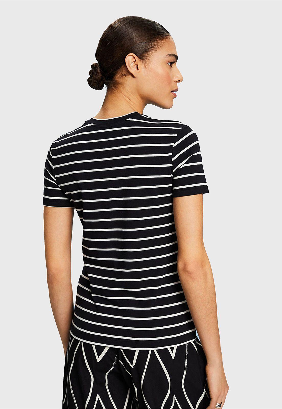 Polera De Rayas Con Cuello Redondo Mujer Esprit 014EE1K304-1