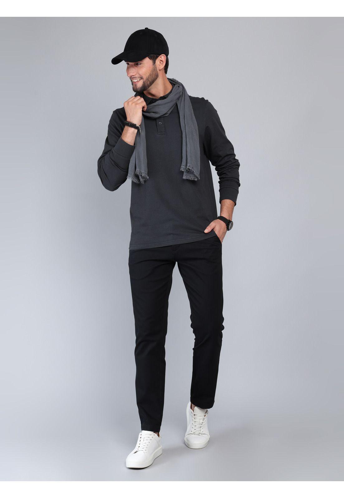 Polera Lisa Stone Wash Regular Fit Negro Arrow PO33071NE-3