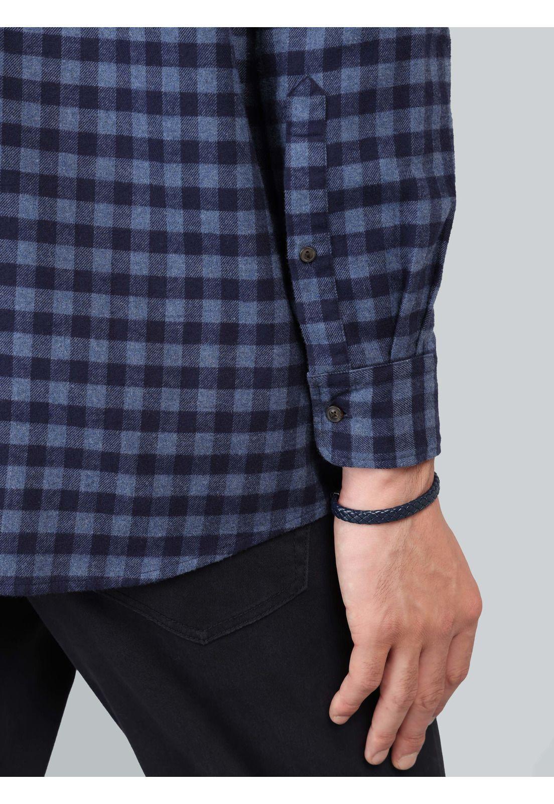 Camisa A Cuadros Regular Fit Azul Arrow CM33018AZ-5