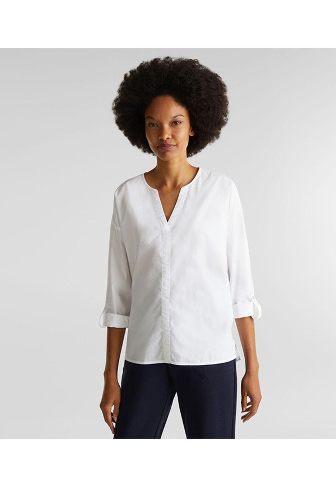 Blusa mangas remangables-0