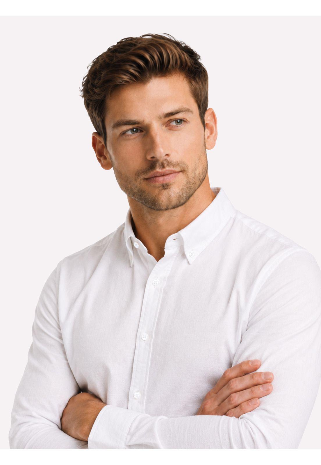 Camisa Lino Algodón Regular Fit Blanco Arrow CM34051BL-2