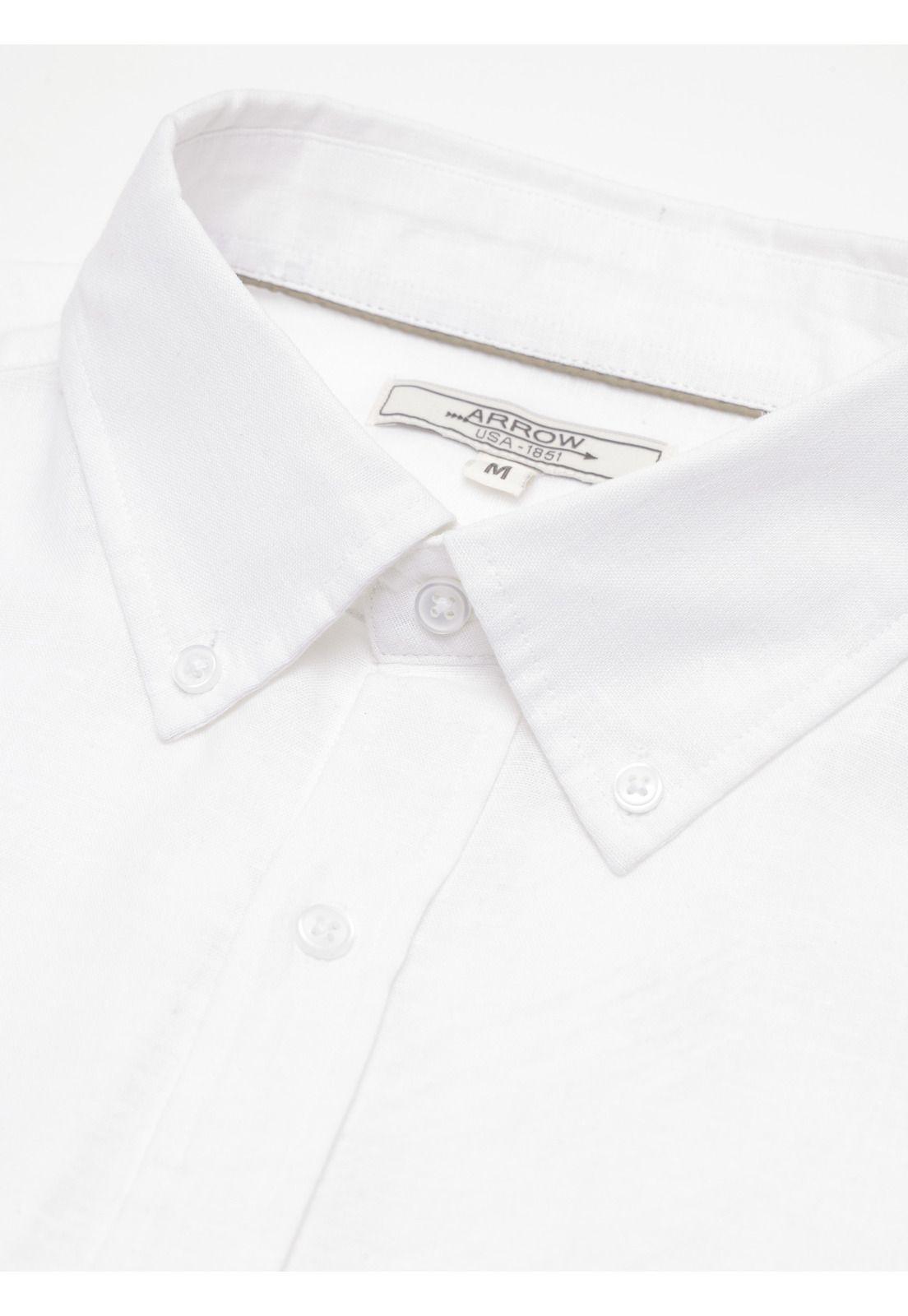 Camisa Lino Algodón Regular Fit Blanco Arrow CM34051BL-5