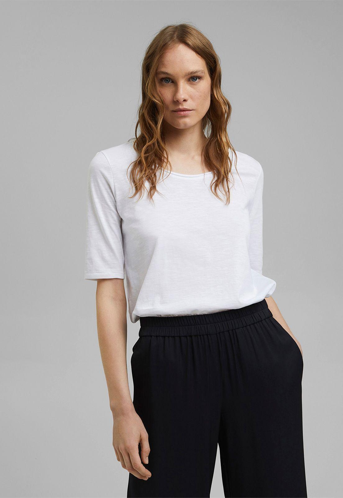 Polera Mujer Manga Corta Lisa Esprit Verde oscuro-0