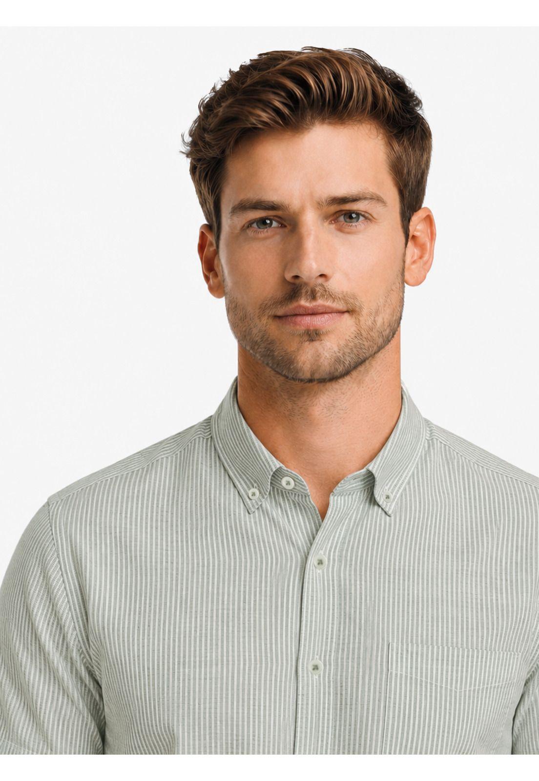Camisa Texturada Regular Fit Oliva Arrow CM34016OL-2
