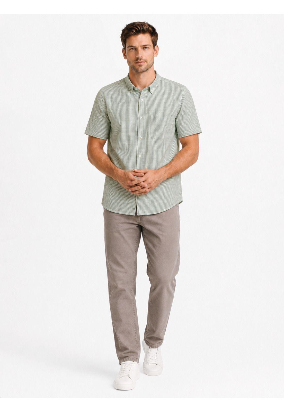 Camisa Texturada Regular Fit Oliva Arrow CM34016OL-3