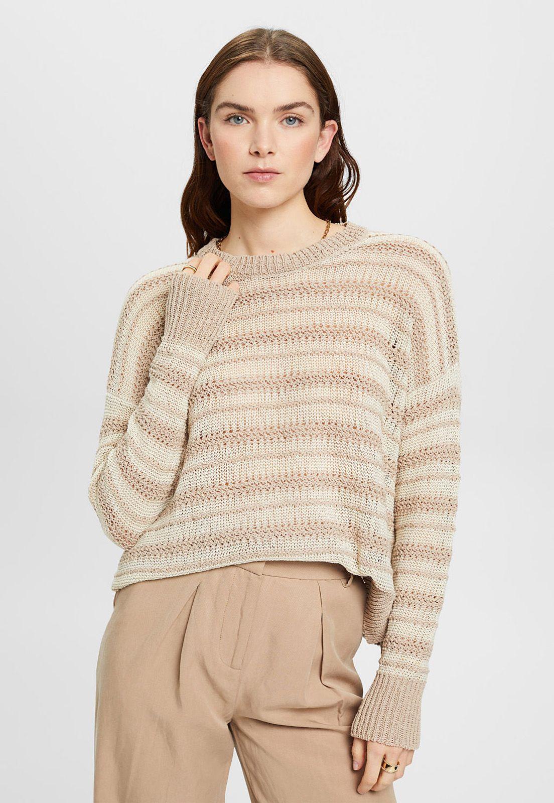 Sweater Calado Mezcla De Hilo Mujer Esprit-0