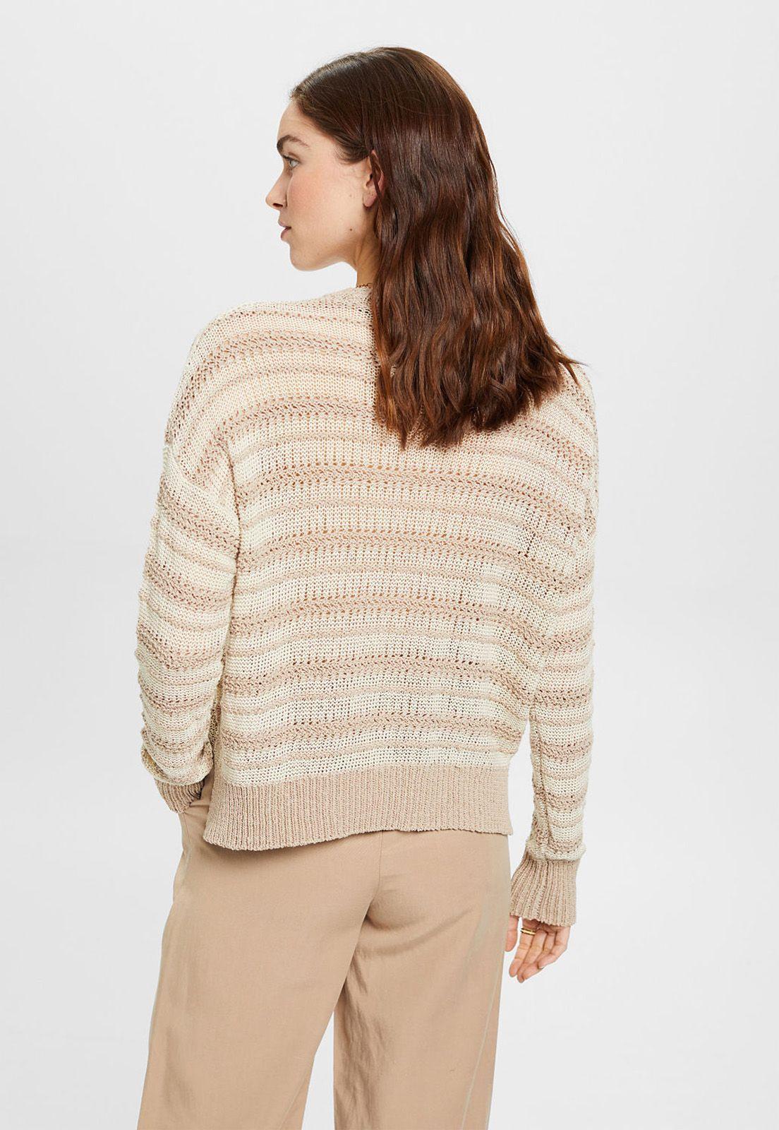 Sweater Calado Mezcla De Hilo Mujer Esprit-1