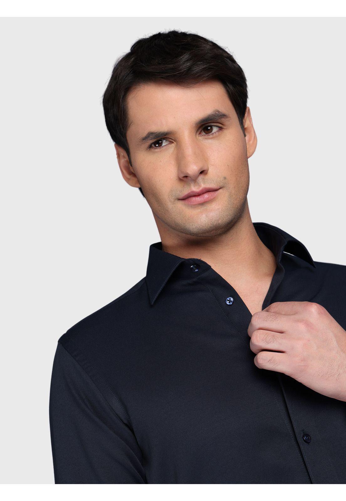 Camisa Texturada Slim Fit Azul Arrow CMI3331AZ-2