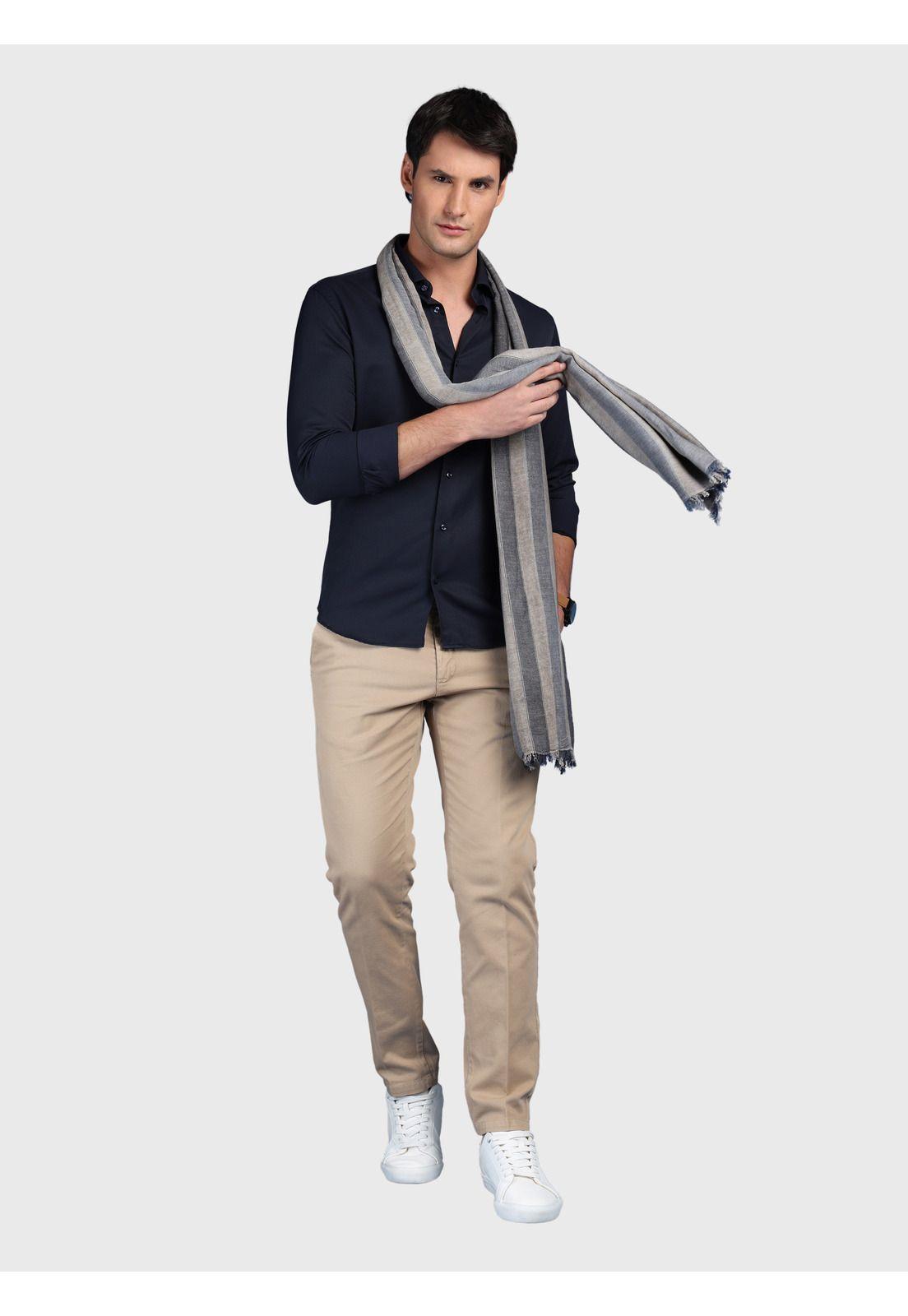 Camisa Texturada Slim Fit Azul Arrow CMI3331AZ-3