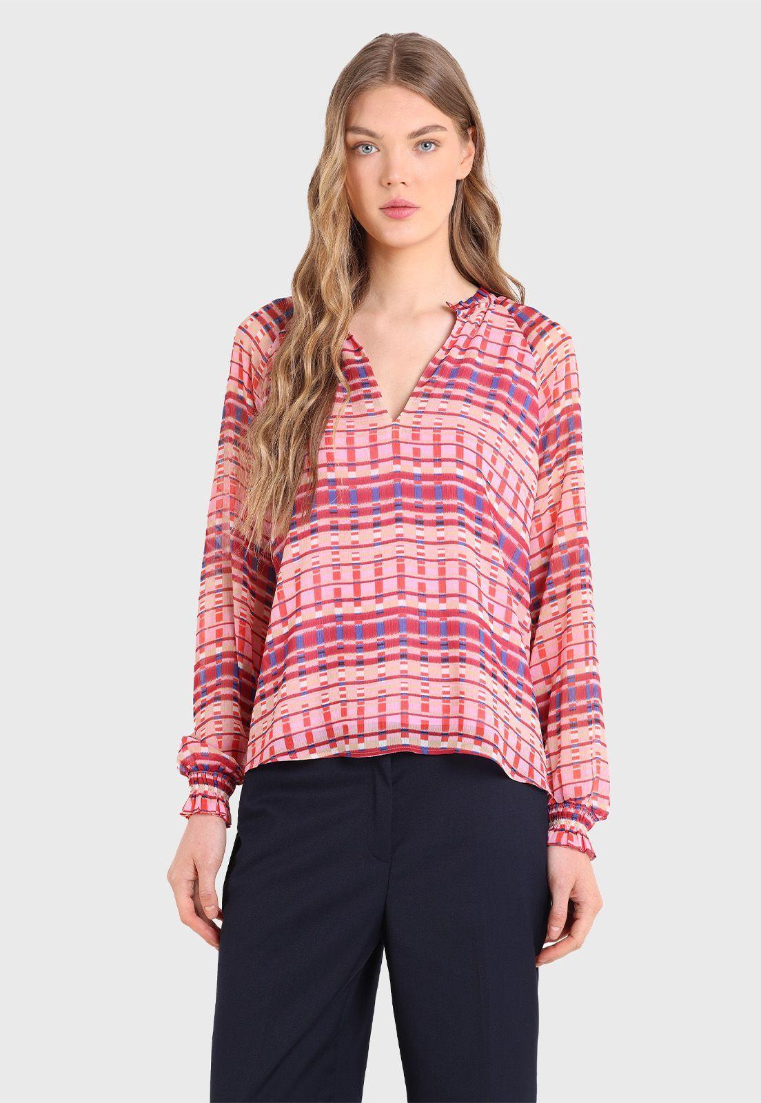 Blusa Manga Larga Escote V y Puños Mujer Esprit-3