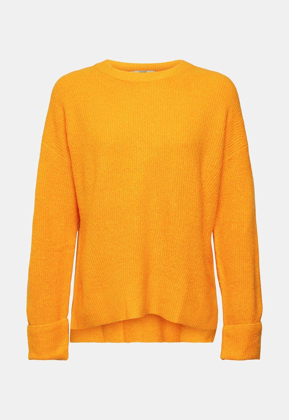 Sweater De Punto En Mezcla De Lana Mujer Esprit Naranja-3