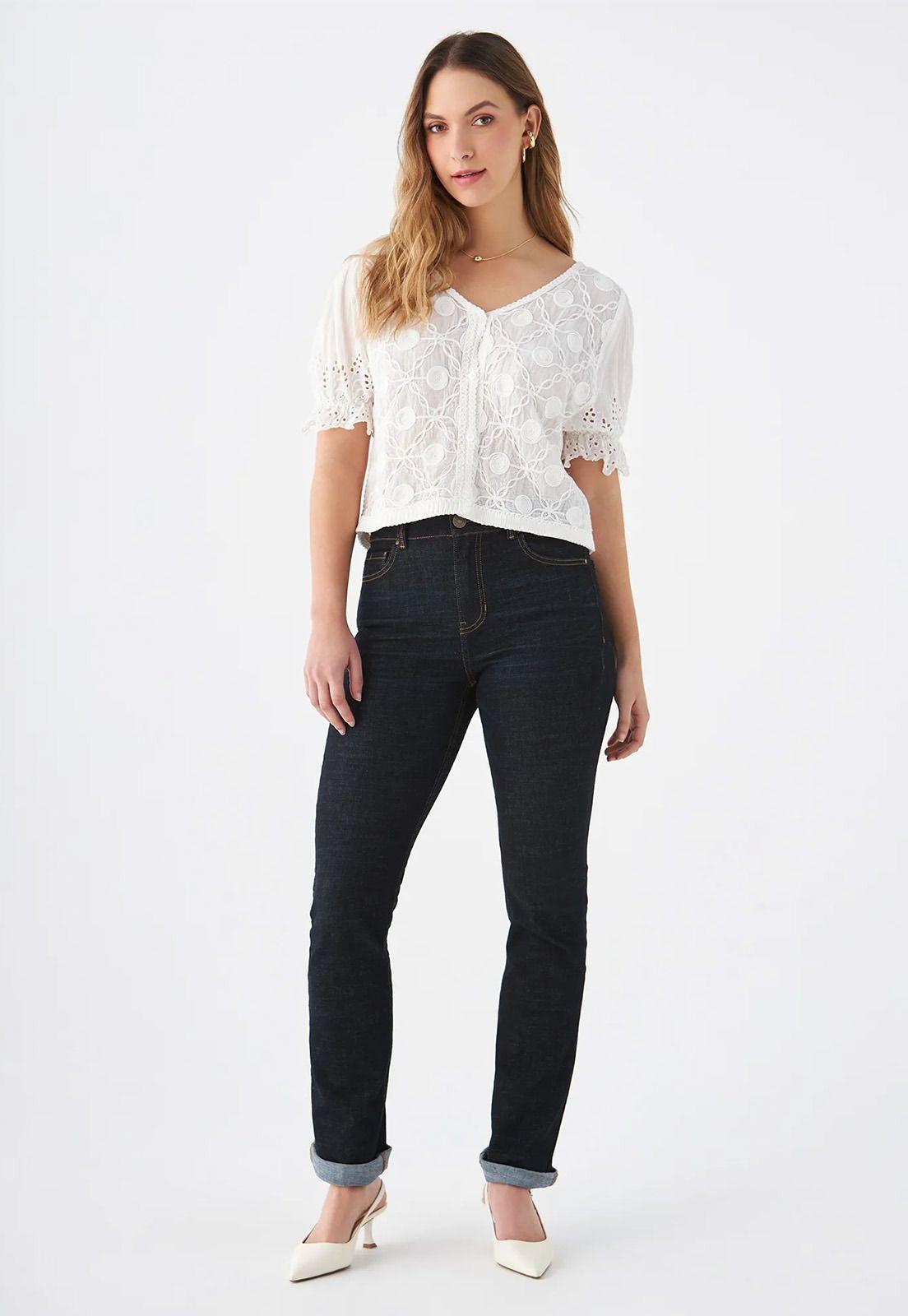 Blusa Bordada Manga Corta Mujer Esprit 619F200-3