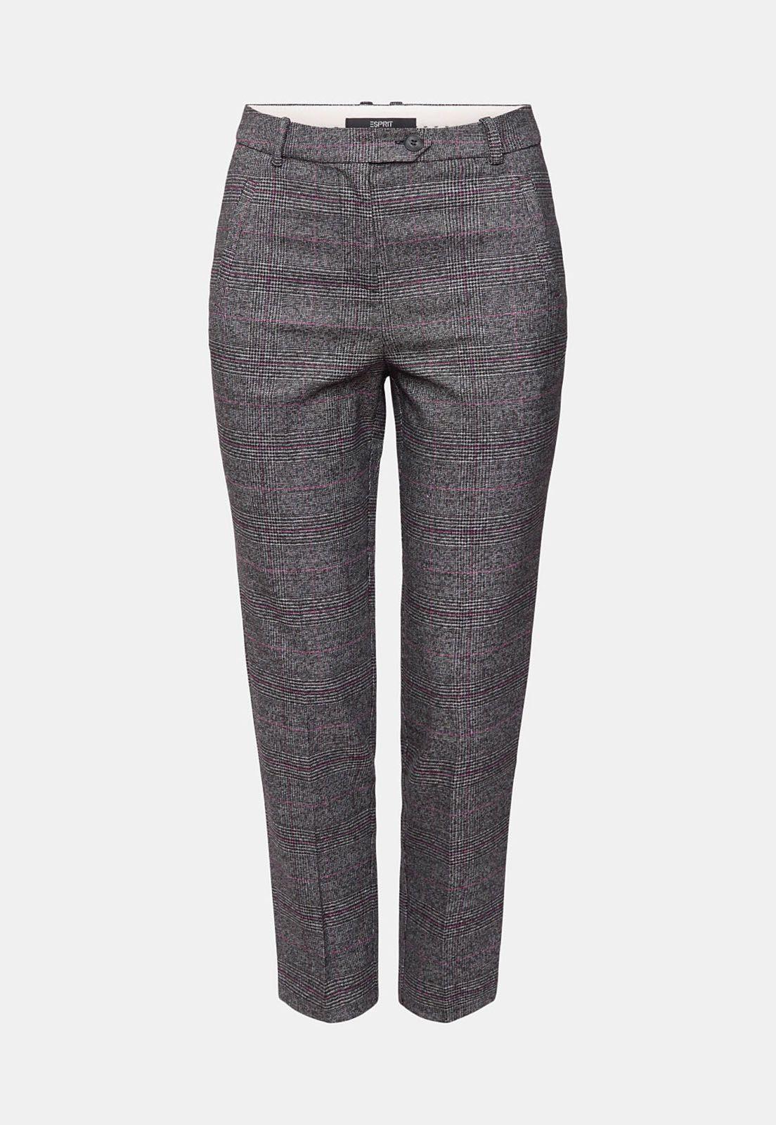 Pantalón Con Diseño A Cuadros Mujer Esprit-3