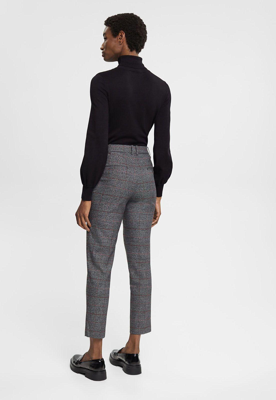 Pantalón Con Diseño A Cuadros Mujer Esprit-1