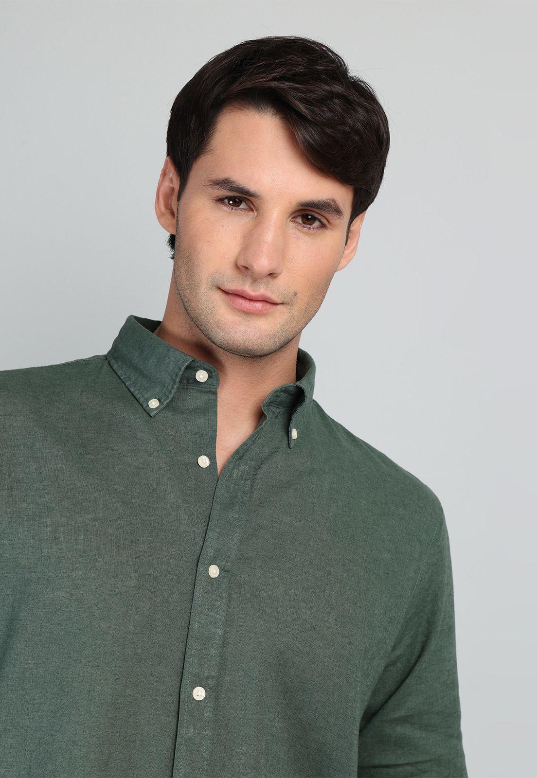 Camisa De Lino y Algodón Arrow CM32050VO-2