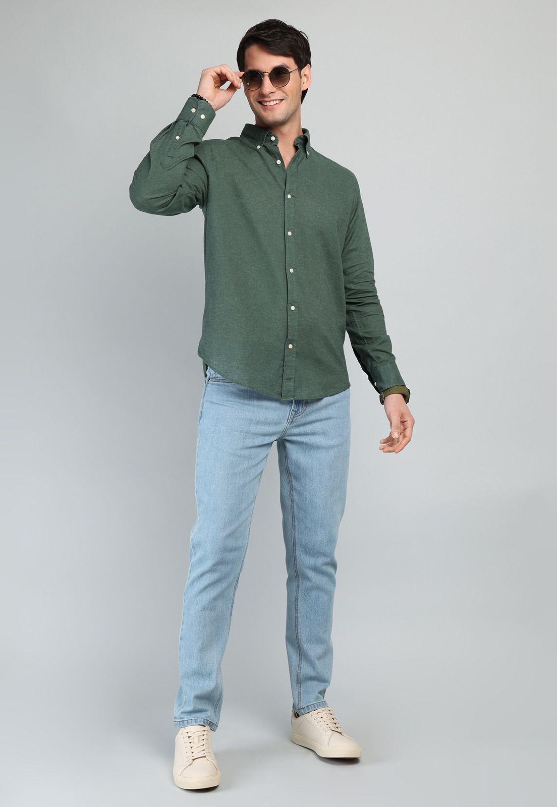 Camisa De Lino y Algodón Arrow CM32050VO-3