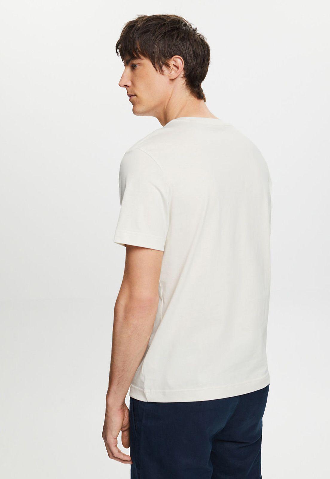 Polera Cuello Redondo Con Estampa En 2 Colores Hombre Esprit Azul petróleo-1