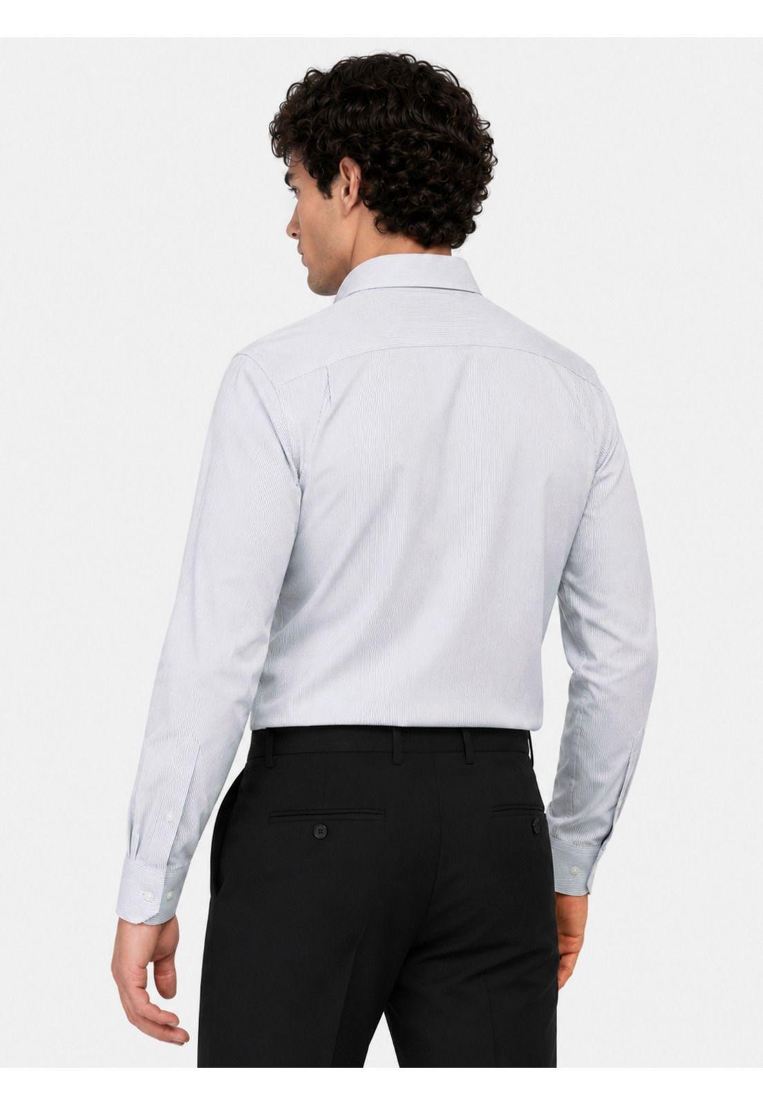Camisa Formal A Rayas Tailored Fit Gris Arrow ARM0610GR-2