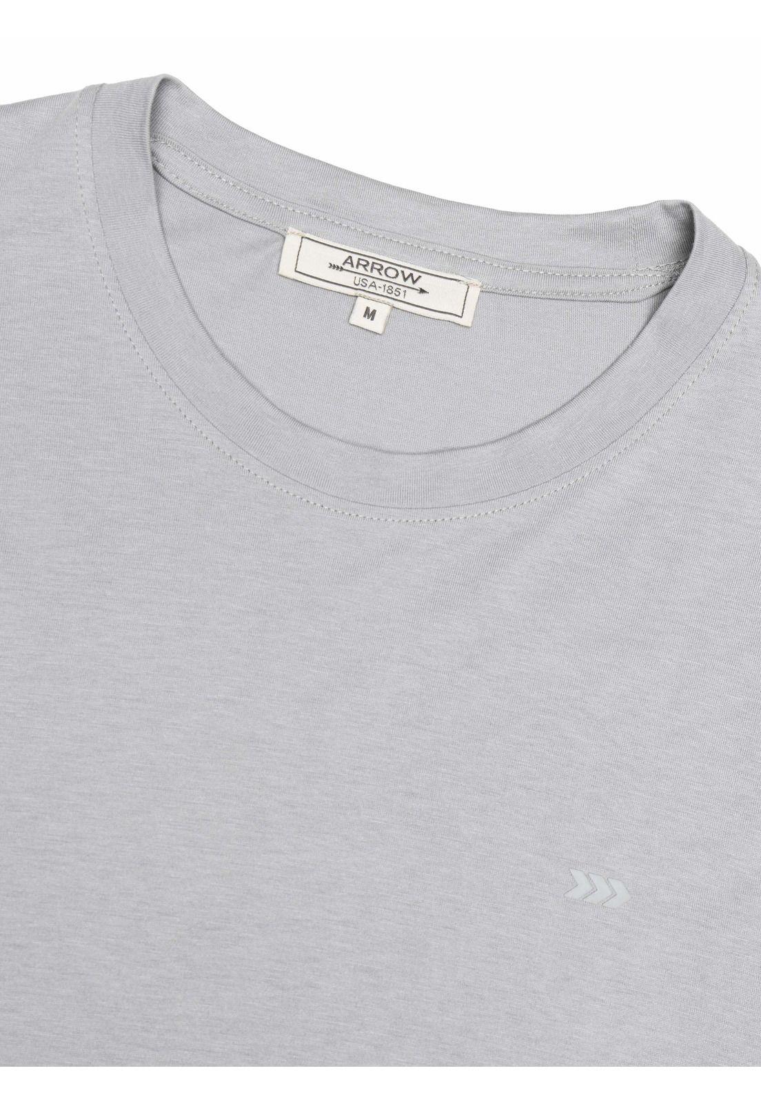 Polera Algodón-Modal Lisa Regular Fit Gris Arrow PO34042GR-4