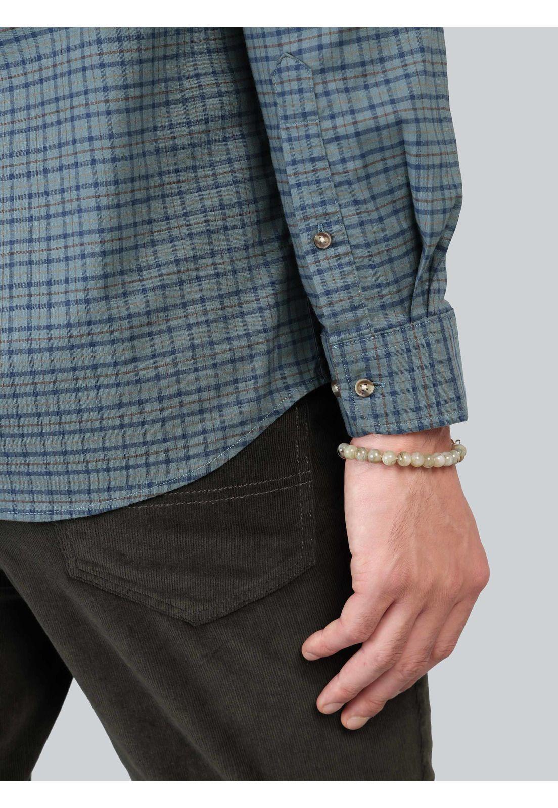 Camisa A Cuadros Spandex Regular Fit Verde Arrow CM33041VE-4