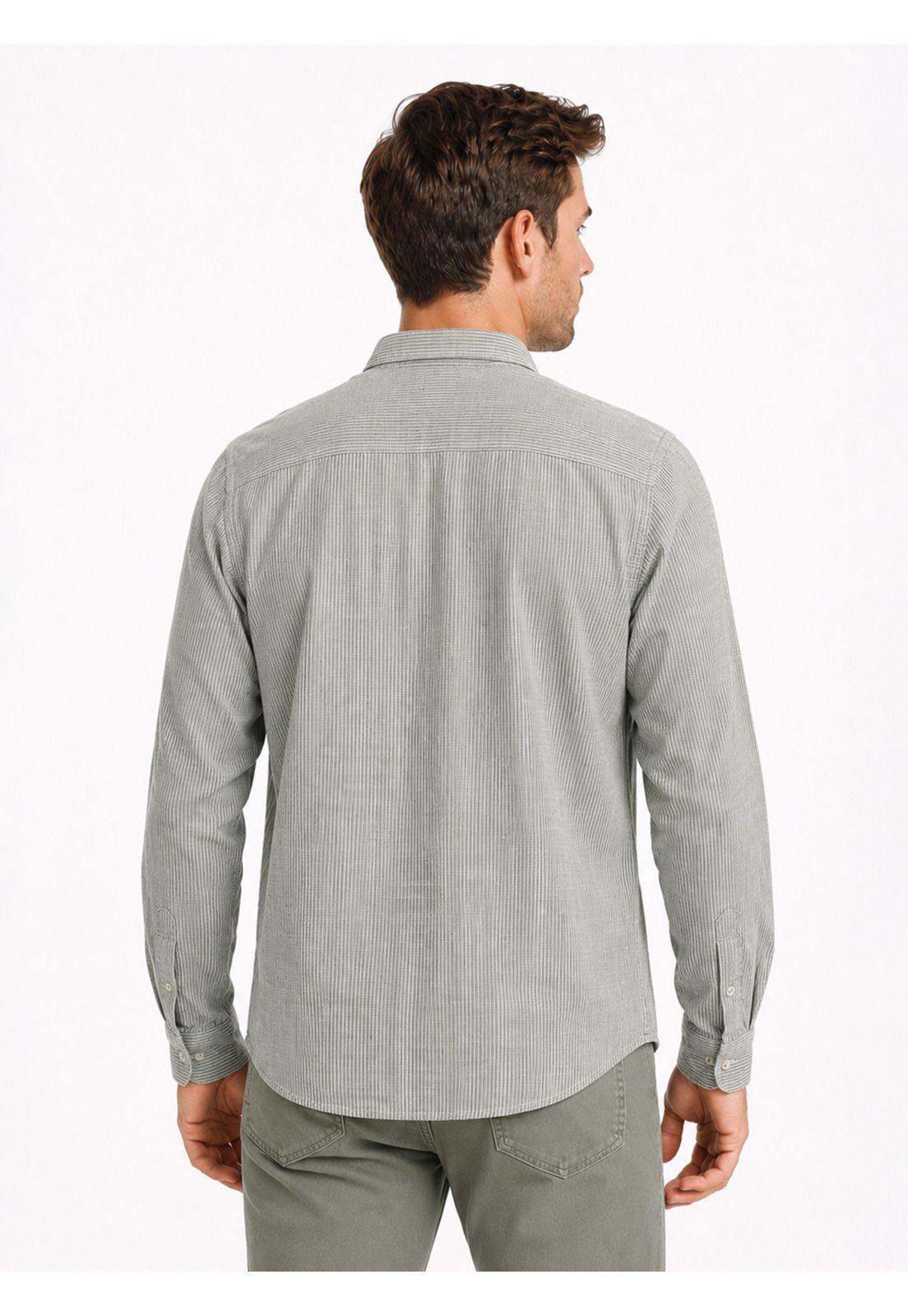 Camisa A Rayas Regular Fit Oliva Arrow CM34028OL-1