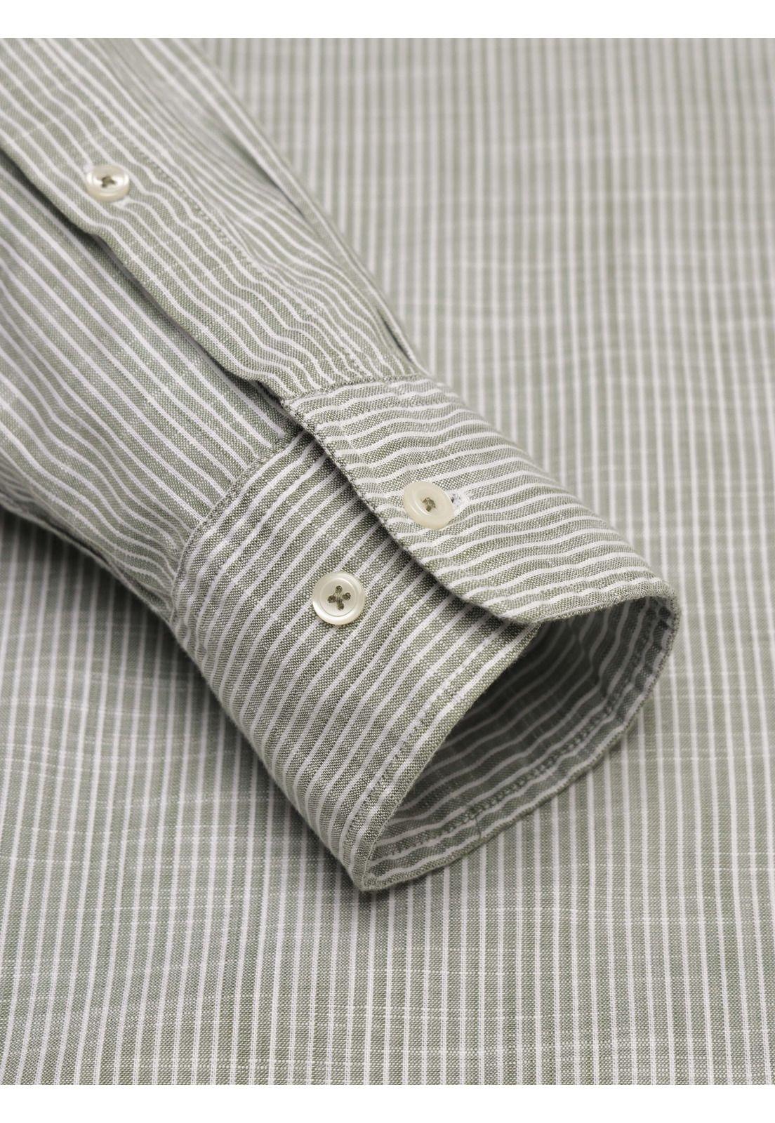 Camisa A Rayas Regular Fit Oliva Arrow CM34028OL-5