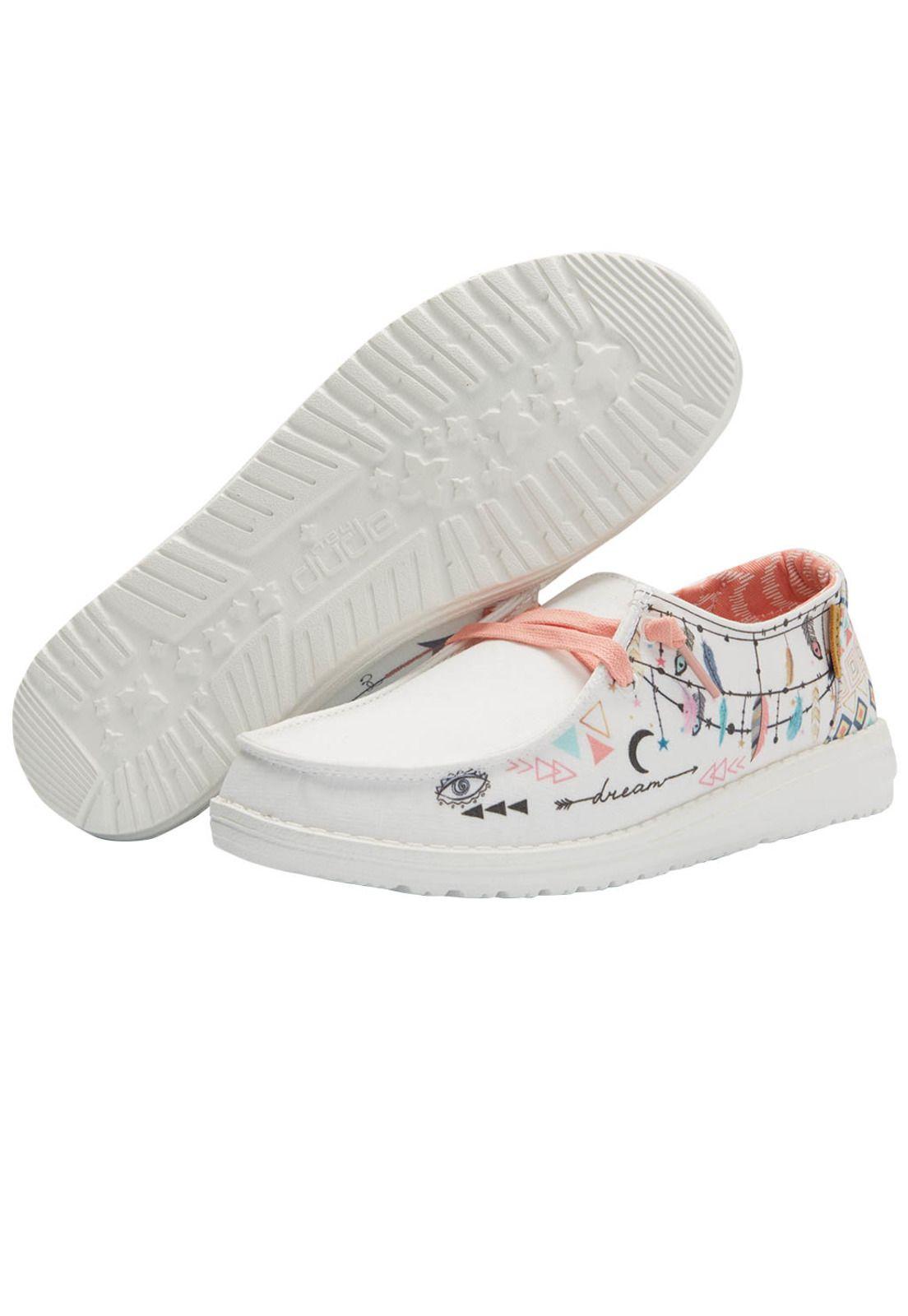 Zapato Wendy  Doodle Star White HeyDude-2