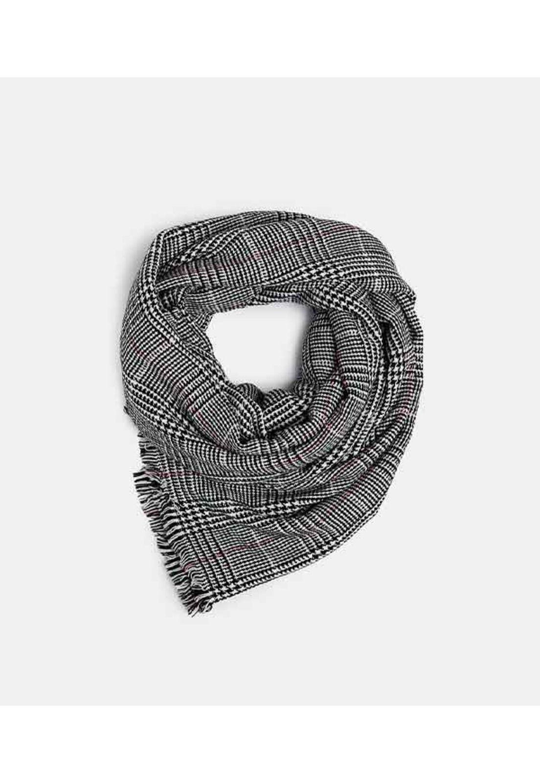 Fular de cuadros Príncipe de Gales en acabado lanoso-2