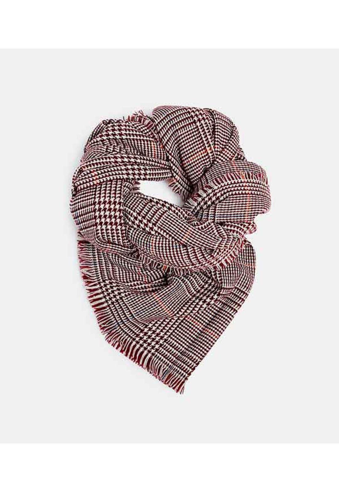 Fular de cuadros Príncipe de Gales en acabado lanoso-5