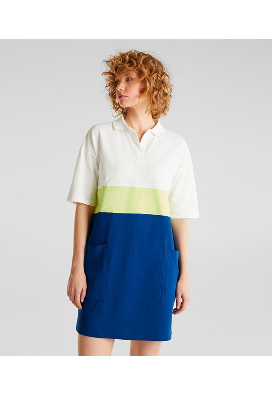 Vestido piqué bloques color-0