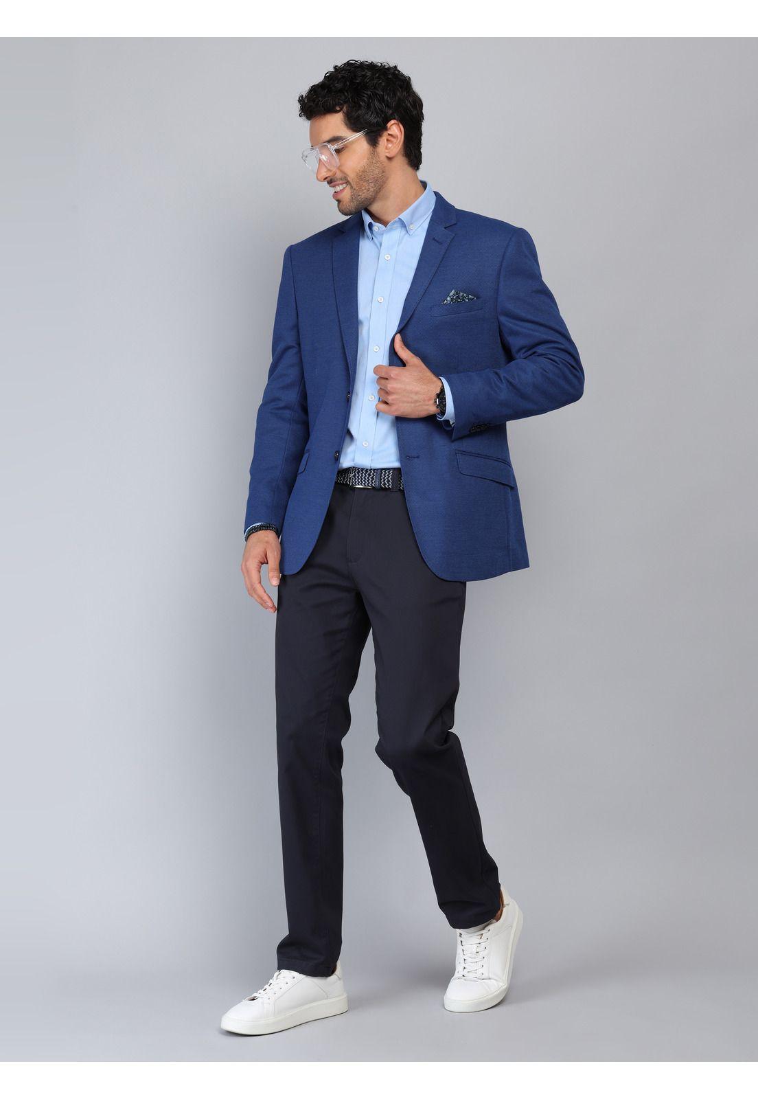 Blazer Texturado Spandex Tailored Fit Azul Piero Butti PBCIG42AZ-3