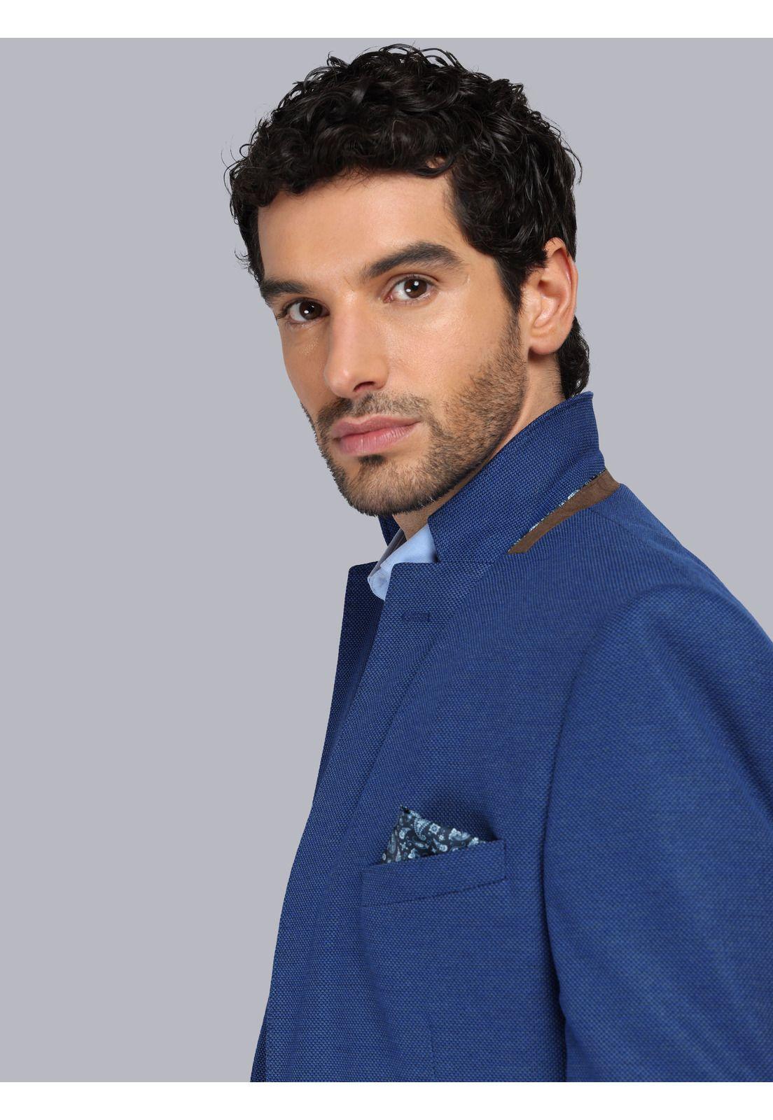 Blazer Texturado Spandex Tailored Fit Azul Piero Butti PBCIG42AZ-4