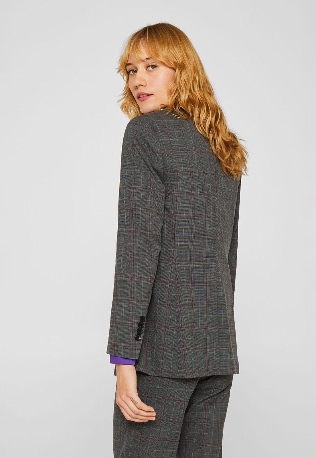 Blazer Mujer De Cuadros Esprit-1