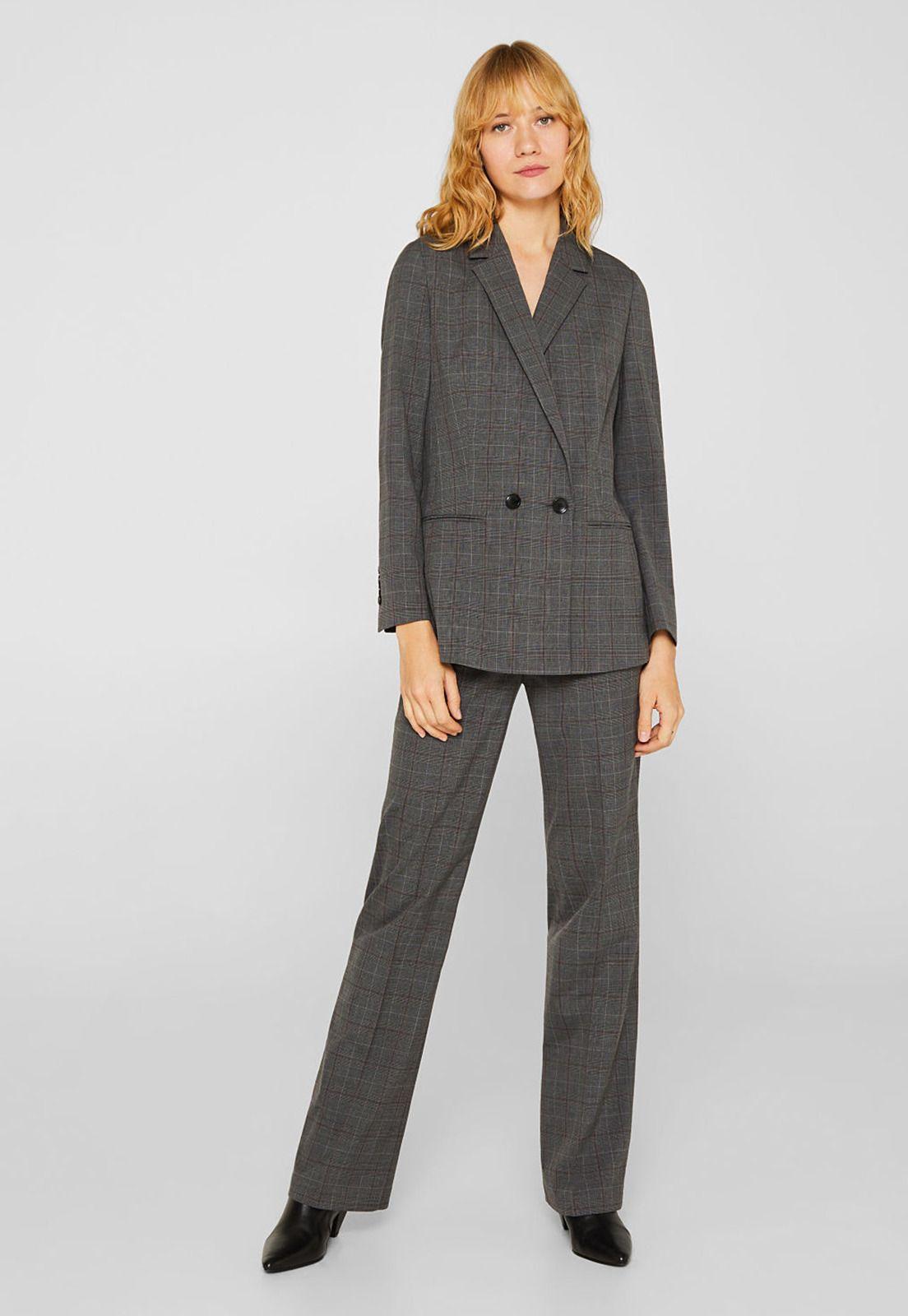 Blazer Mujer De Cuadros Esprit-2