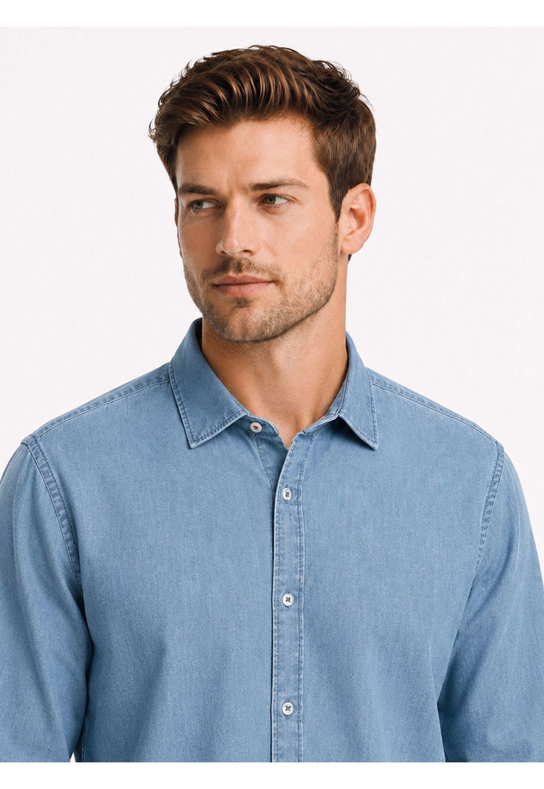 Camisa Denim Regular Fit Celeste Arrow CM34052CE-2