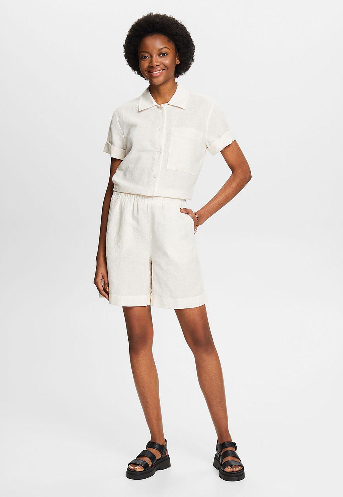 Short De Lino Y Algodón Mujer Esprit 044EE1C318-3