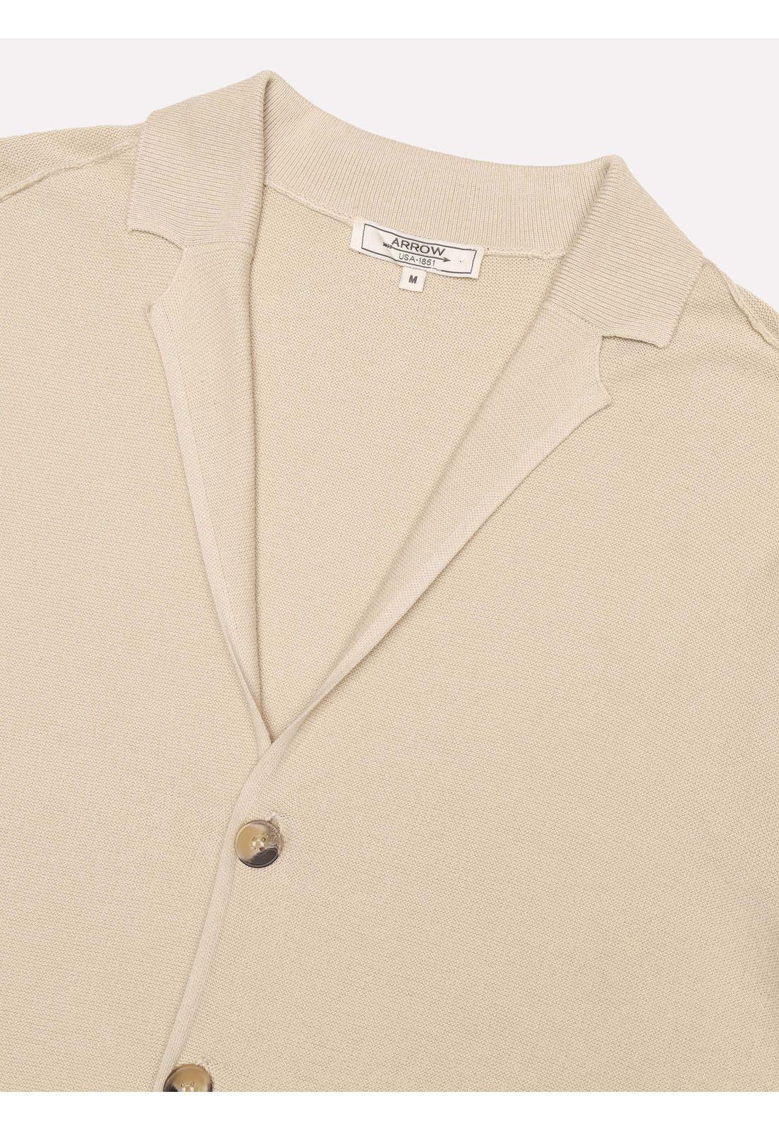 Cárdigan Liso Regular Fit Beige Arrow SW34090BE-4
