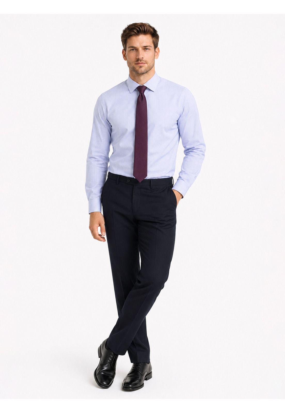 Camisa Formal Rayas Non Iron Tailored Fit Azul Arrow ARM0491AZ-2