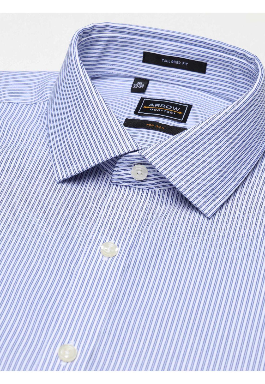 Camisa Formal Rayas Non Iron Tailored Fit Azul Arrow ARM0491AZ-3