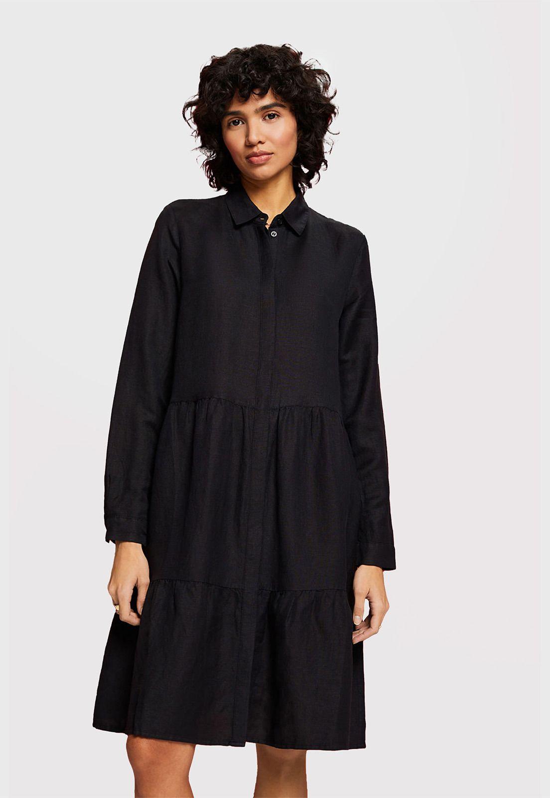 Vestido Camisero Mangas Largas Mujer Esprit-0