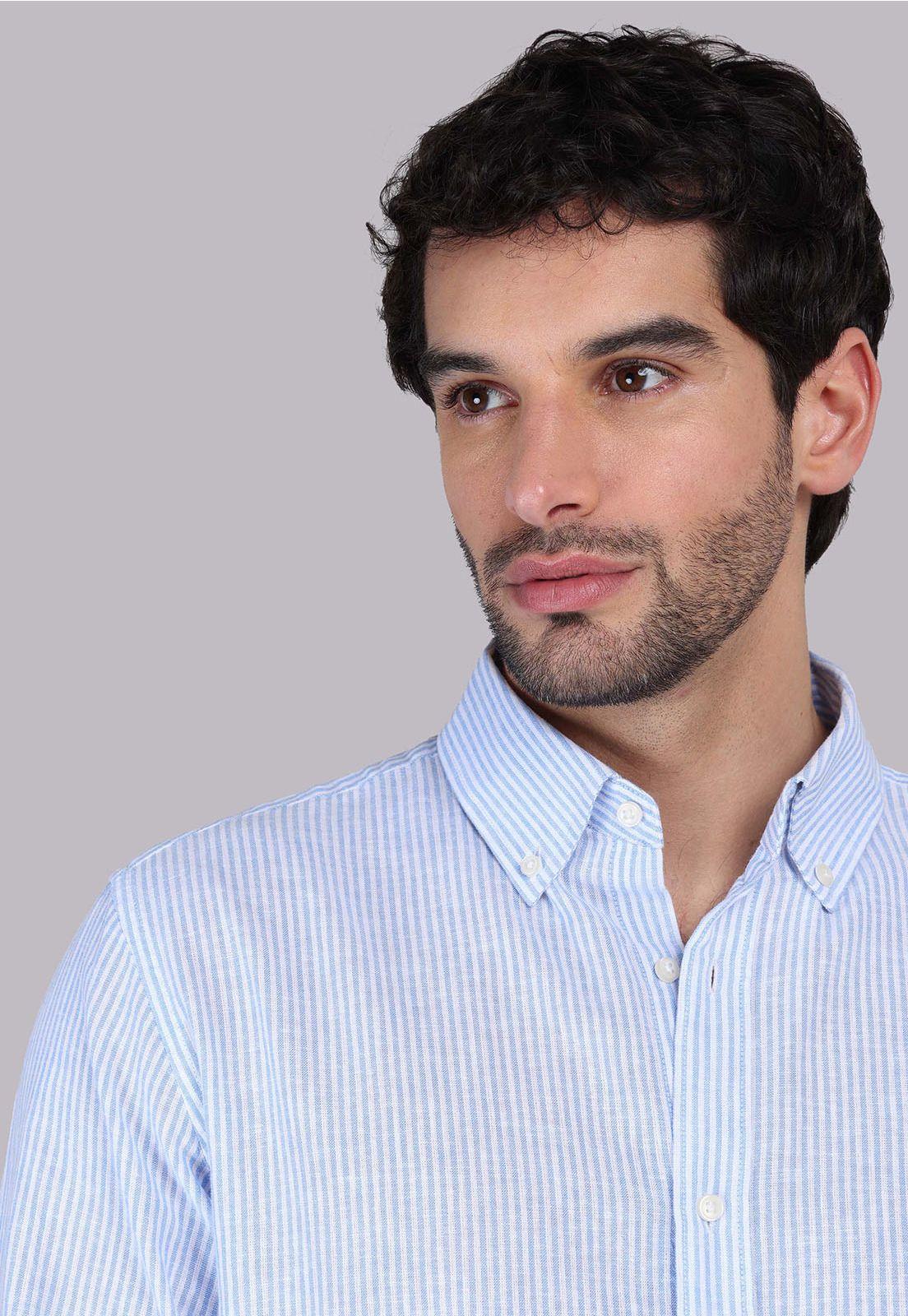 Camisa Lino a Rayas Soviet SCVF023DE-2