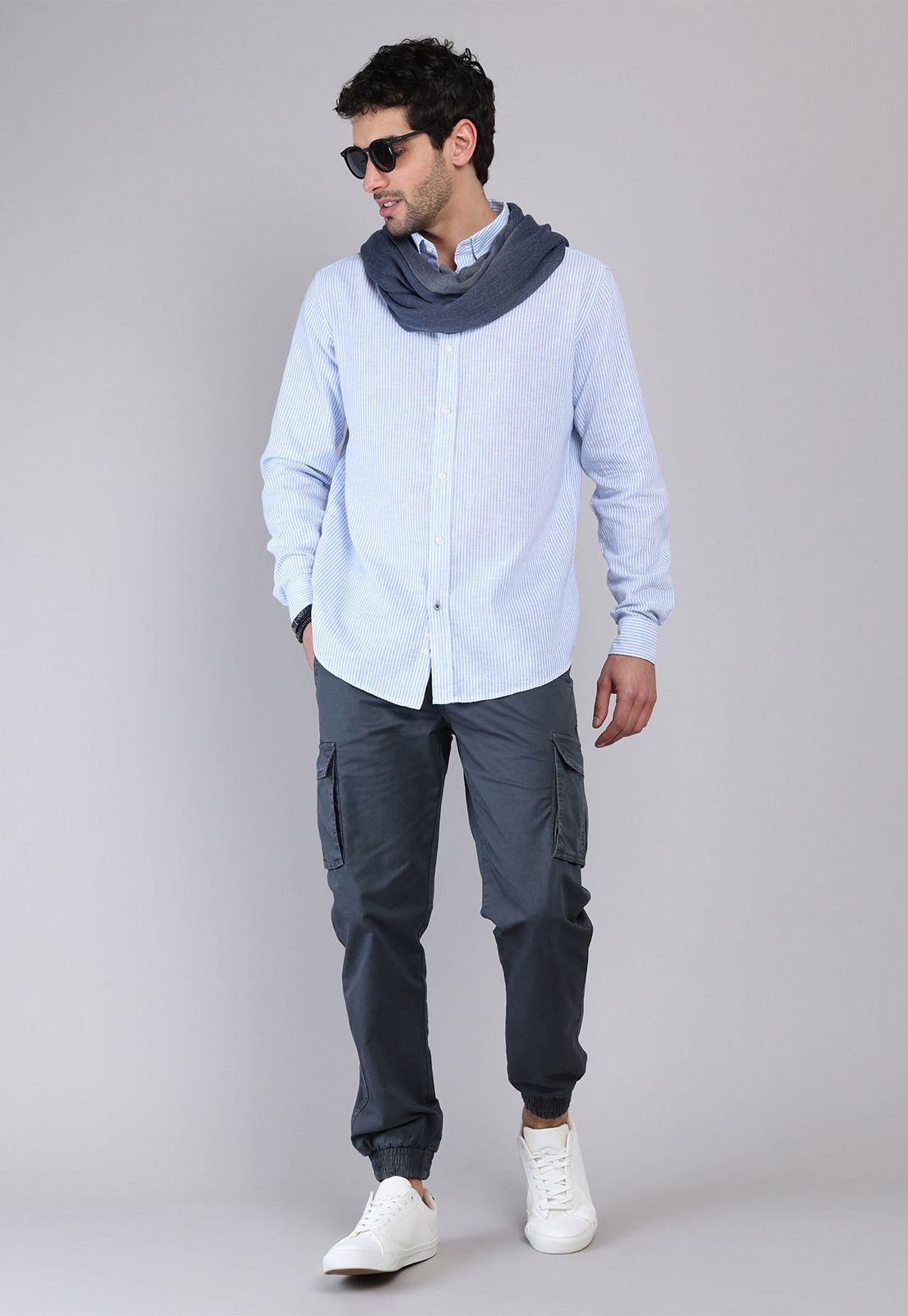 Camisa Lino a Rayas Soviet SCVF023DE-3