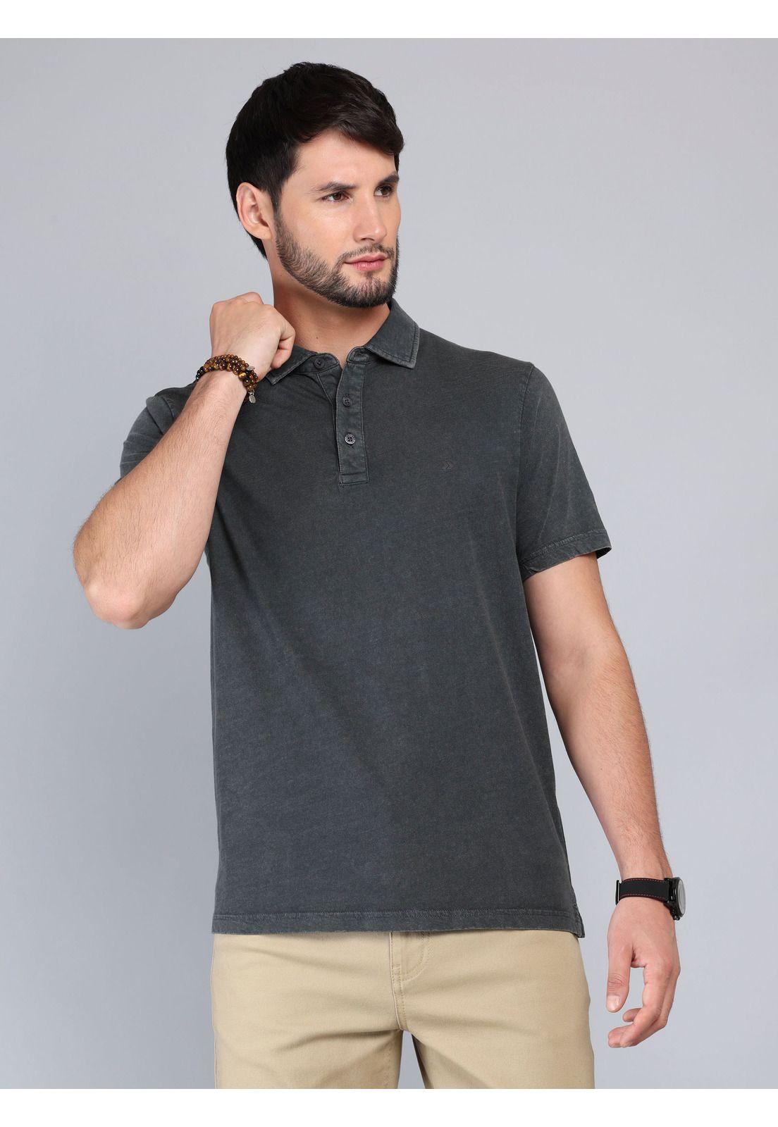 Polera Lisa Stone Wash Regular Fit Negro Arrow PO33073NE-0